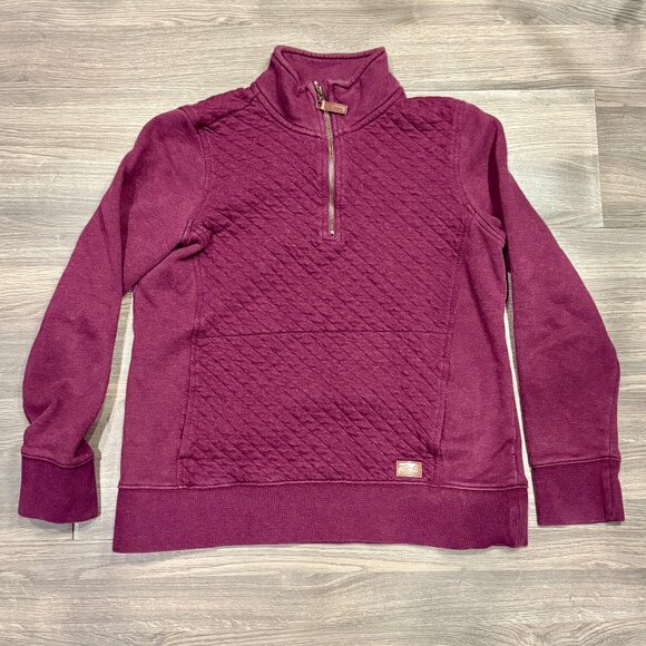 L.L. Bean Women's Quilted Quarter-Zip Pullover - Purple - Picture 1 of 6